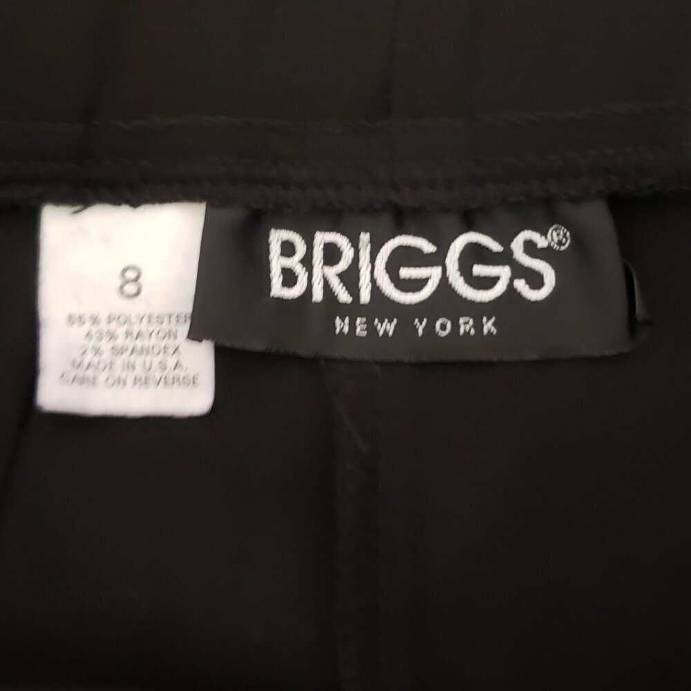 Briggs NY Womens Pleated Straight Dress Pants Black Size 8 - Picture 3 of 16